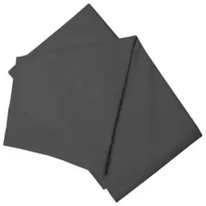 Image of Belledorm Brushed Cotton Extra Deep Fitted Sheet (Double) (Charcoal) - Charcoal