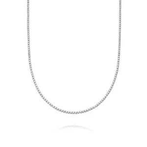 Image of Daisy London Jewellery 925 Sterling Silver Thin Beaded Necklace Sterling Silver