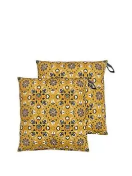 Image of Furn Folk Flora Water & Uv Resistant Outdoor Floor Cushion 2 Pack