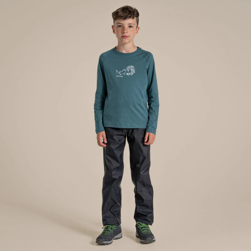 Image of Craghoppers Unisex Kids Triton Waterproof Straight Leg Trouser Black unisex 11-12yrs