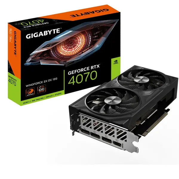 Image of Gigabyte GeForce RTX 4070 Windforce 12GB Graphics Card - GV-N4070WF2OC-12GD