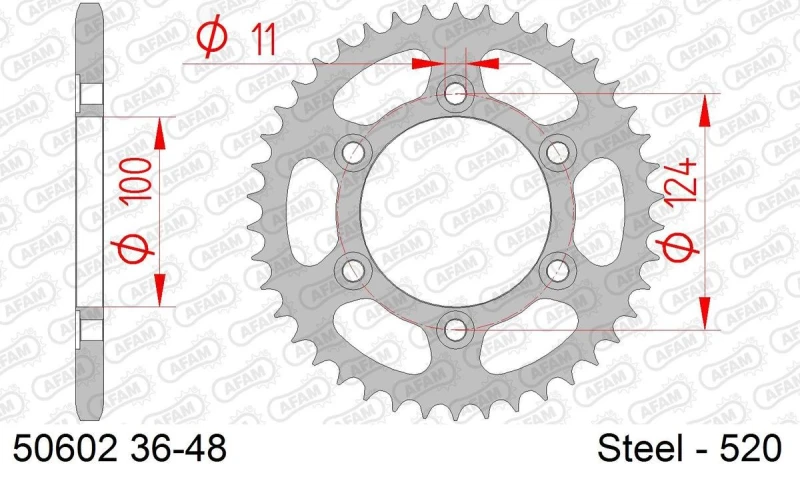 Image of AFAM 50602-48 Chain Sprocket Steel Chain Sprocket (5479)