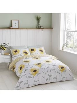 Image of Catherine Lansfield Painted Sunflower Duvet Set - Sb