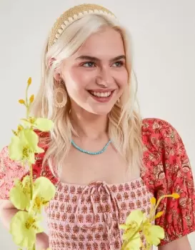 Image of Accessorize Womens Raffia Whipstitch Headband, Size: 12cm