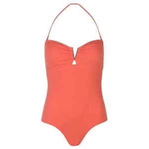 Image of SoulCal V Neck Swimsuit Ladies - Coral