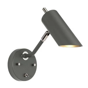 Image of 1 Light Wall Light - Dark Grey Polished Nickel, E14