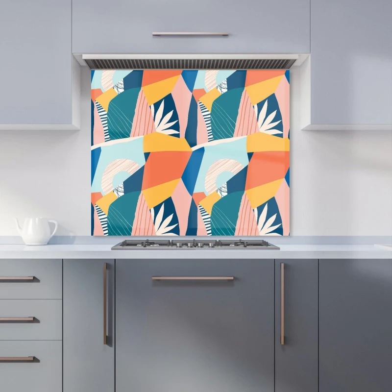 Image of Warren Reed - Designer Modern Floral Pattern Kitchen Splashback in Pink Size: 600mm x 600mm Pink Unisex 600mm x 600mm