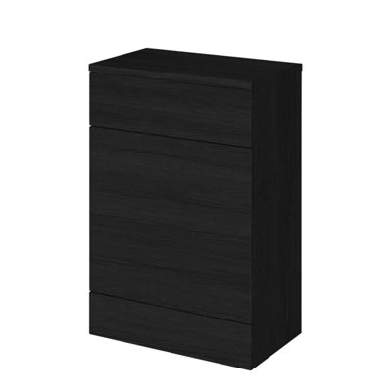 Image of Hudson Reed Fusion Floor Standing Wc Unit With Coordinating Top, Bathroom Storage Unit, Charcoal Black, 600mm