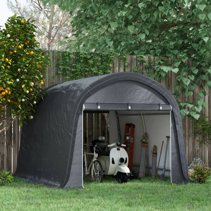 Image of OUTSUNNY 3 x 3(m) Garden Storage Tent, Heavy Duty Outdoor Shed, Grey Grey Unisex