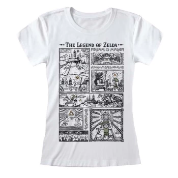 Image of Legend Of Zelda - Drawings Womens Medium T-Shirt - White