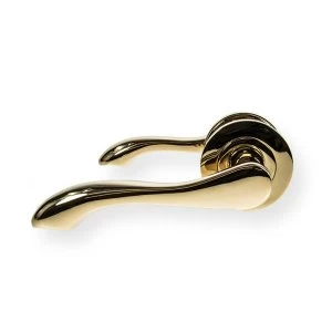 Image of LocksOnline Gamma Lever Door Handle on Round Rosette