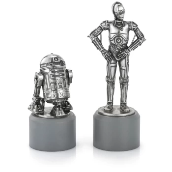 Image of Royal Selangor Star Wars Pewter Chesspieces - R2D2 and C3PO (Knight)