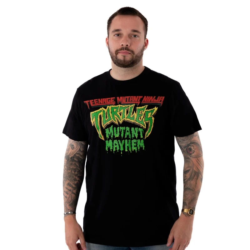 Image of Teenage Mutant Ninja Turtles Teenage Mutant Ninja Turtles Men Short Sleeved T-Shirt in Black Size: Small Black S Male 5063203013982