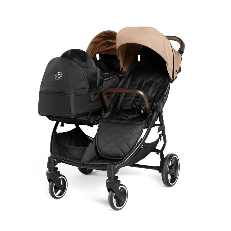 Image of Ickle Bubba Venus Prime Double Stroller - Black /Biscuit /Tan 16-004-300-157