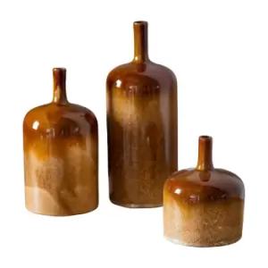 Image of Gallery Interiors Vormark Set of 3 Ornaments in Brown