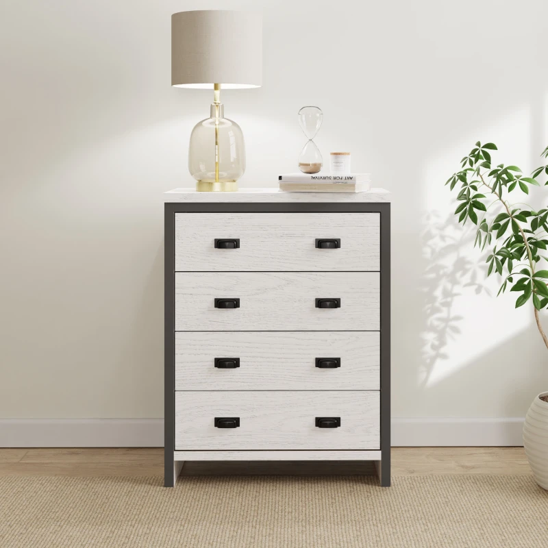 Image of GFW Boston 4 Drawer Chest of Drawers in White White Unisex