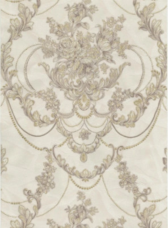 Image of Debona Perla Ii Damask Textured Vinyl Gold Metallic Glitter Wallpaper 9083