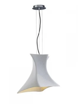 Image of Dome Ceiling Pendant E27, Cement Effect, Polished Chrome