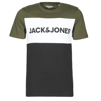 Image of Jack Jones JJELOGO mens T shirt in Kaki - Sizes XXL,S,M,L,XL,XS