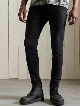 Image of Superdry Skinny Jeans - Washed Black, Washed Black, Size 34, Length Regular, Men