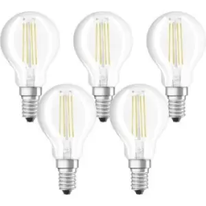 Image of OSRAM 4058075090668 LED (monochrome) EEC E (A - G) E14 Teardrop shape 4 W = 40 W Warm white (Ø x L) 45mm x 78mm Filament 5 pc(s)
