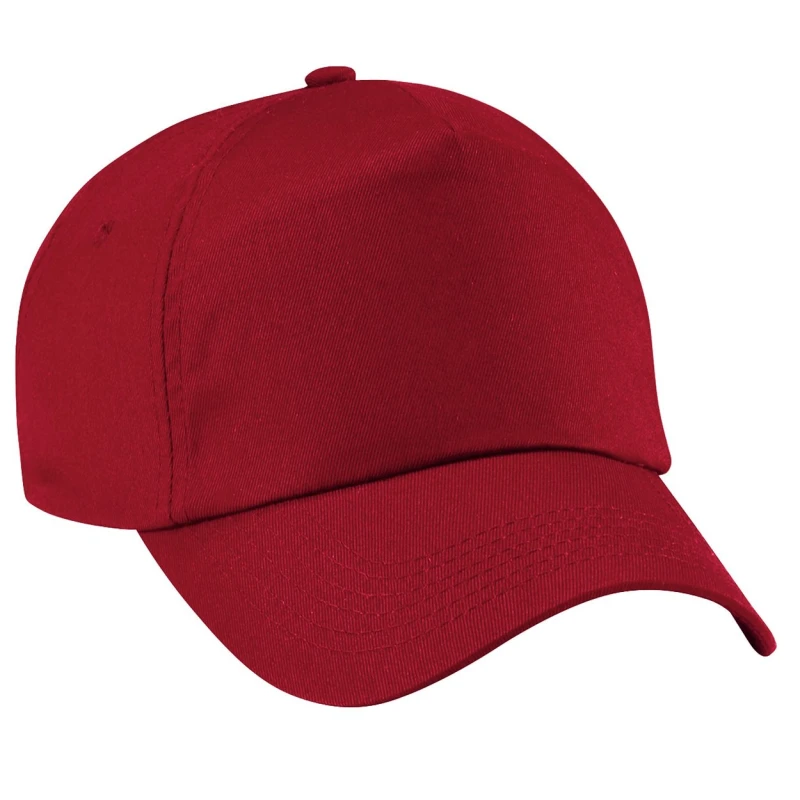 Image of Beechfield Beechfield Men Plain Original 5 Panel Baseball Cap in Red Red One Size Male 5055747774207