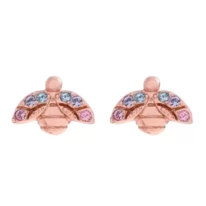 Image of Olivia Burton Rainbow Bee Rose Gold Tone Stud Earrings