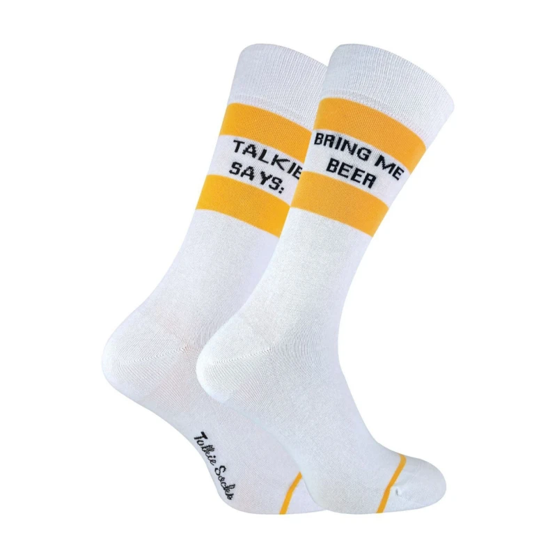 Image of Sock Snob Sock Snob Men 1 Pack Cotton Novelty Bring Me Beer & Vodka Socks in Gold Size: 6-9 Gold 6-9 Male 5060597076371