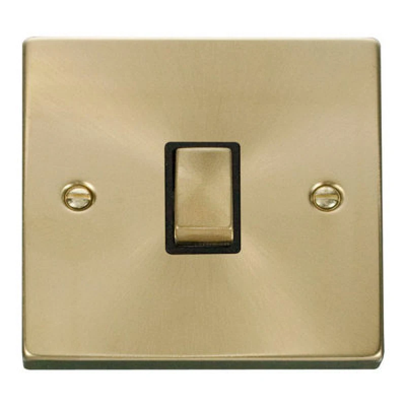 Image of SE Home Satin / Brushed Brass 1 Gang 20A Ingot DP Switch Gold