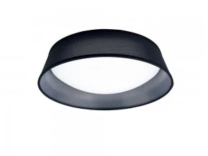 Image of Flush Ceiling LED Cylindrical 45cm Black 3000K, 2100lm, White Acrylic with Black Shade