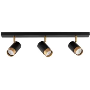 Image of Merano Knoxville 3 Light Ceiling Spotlight Bar Sandy black, Gold Aluminium LED GU10 3x10W