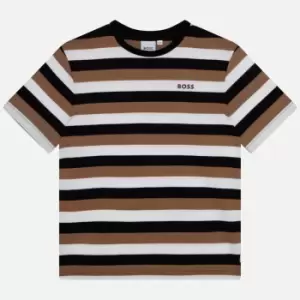 Image of Hugo Boss Boys Stripe Short Sleeve T-Shirt - Black - 12 Years