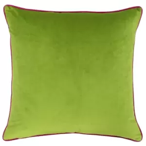 Image of Meridian Velvet Cushion Lime/Hot Pink, Lime/Hot Pink / 55 x 55cm / Polyester Filled