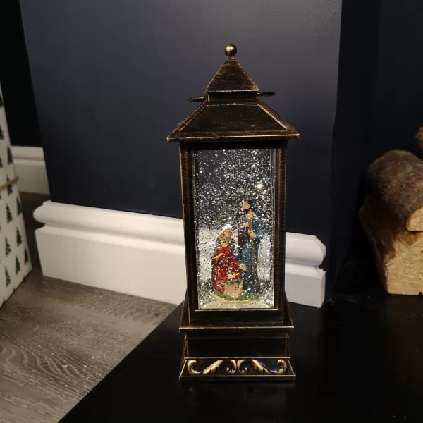 Image of 28cm Battery Operated Nativity Scene Glitter Water Spinner Indoor Christmas Decoration