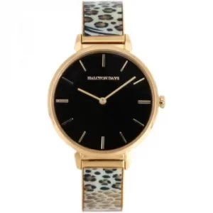 Image of Mixed Animal Print Gold 23mm Face Bangle Watch