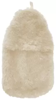 Image of Hot Water Bottle and Fur Cover - Cream