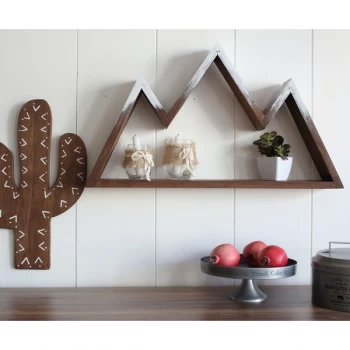 Image of Mountain - Snowy Walnut White Wall Shelf
