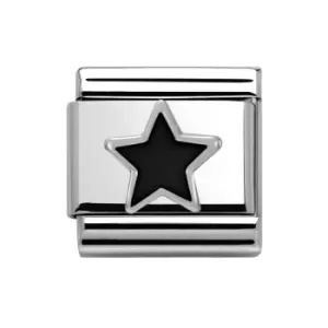 Image of Nomination Classic Silver Black Star Charm