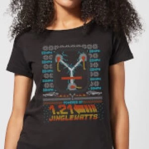 Image of Back To The Future 1.21 Jinglewatts Christmas Womens T-Shirt - Black - 5XL