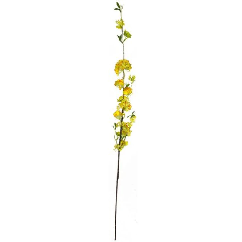 Image of Leaf Pack of 6 x 100cm Yellow Blossom Spray Stem