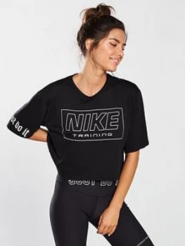 Image of Nike Training Elevated Cropped Tee Black Size M Women