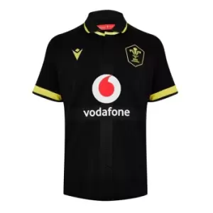 Image of Macron Wales Rugby 6 Nations Away Shirt 2023 2024 Adults - Black