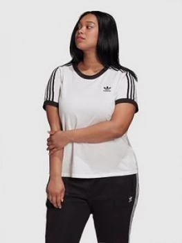 Image of Adidas Originals Plus 3 Stripe Tee - White