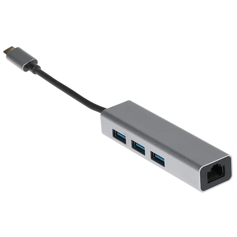 Image of Maplin USB-C Multiport Hub 3x USB-A 1x Gigabit RJ45 V3.0