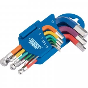 Image of Draper 9 piece Metric Coloured Short Arm Hex Key Set