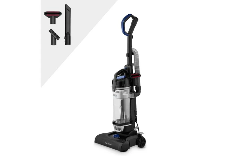 Image of Tower Upright Vacuum 4L Dust Bin in Black with Blue Features Black Unisex 4L