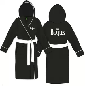 Image of The Beatles - Drop T Logo Unisex Bathrobe - Black