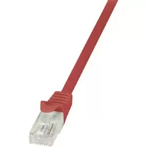 Image of LogiLink CP2054U RJ45 Network cable, patch cable CAT 6 U/UTP 2m Red incl. detent