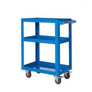 Image of GPC Reversible Blue 3 Tray Trolley 670 X 400