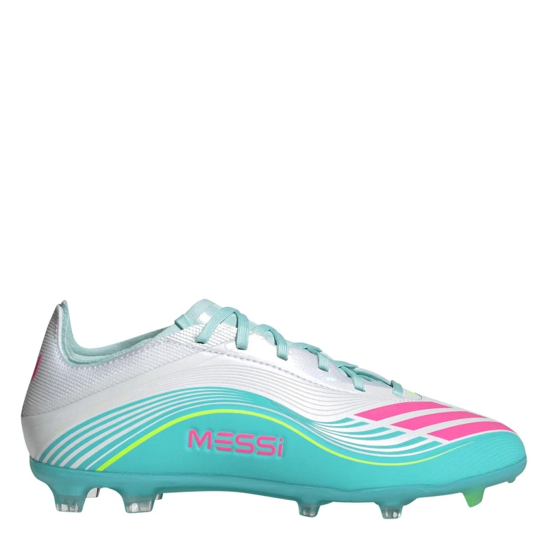 Image of adidas F50 Elite Childrens Firm Ground Football Boots Wht/Pink/Blue male C11 (29)